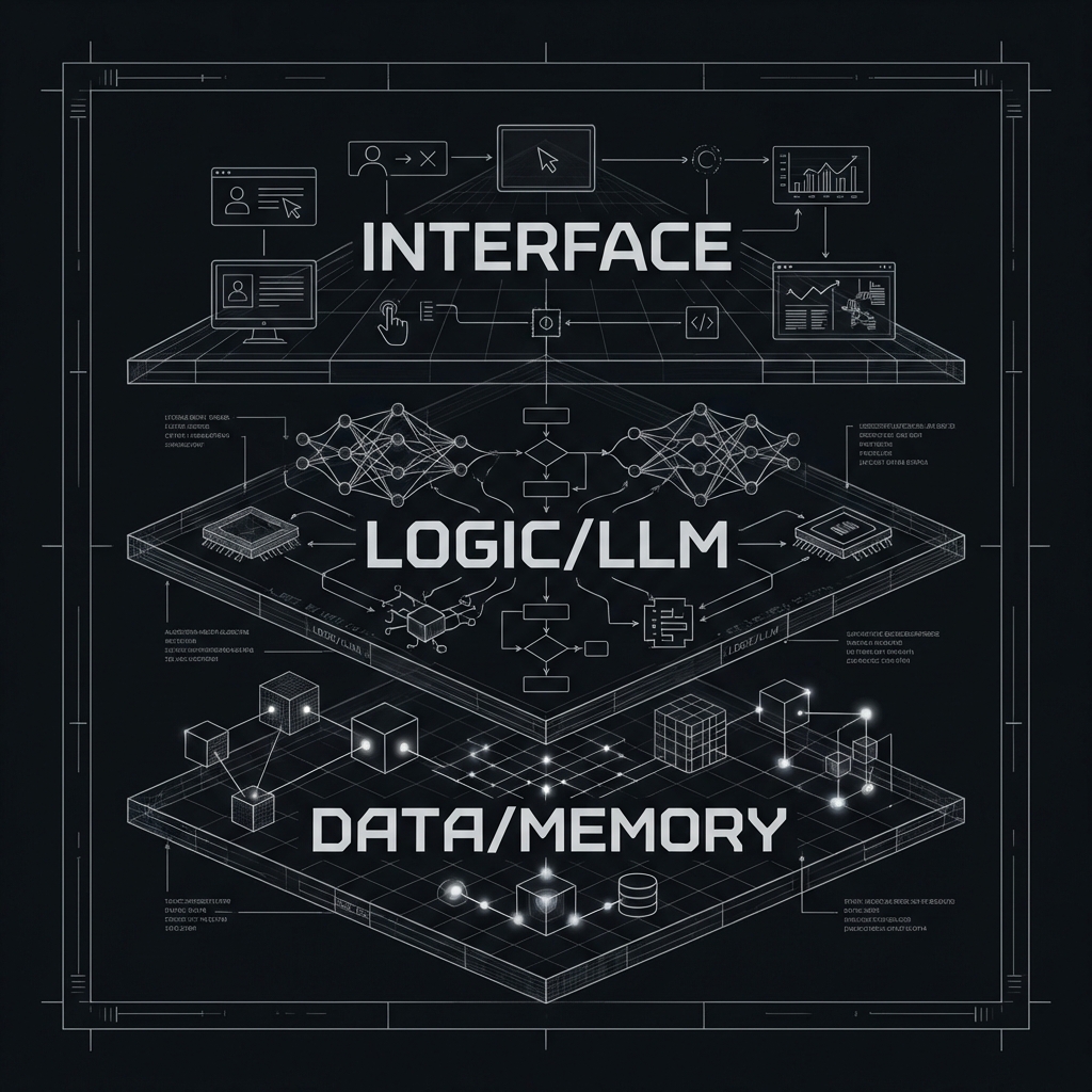 AI Stack Diagram: Data, Logic, Interface